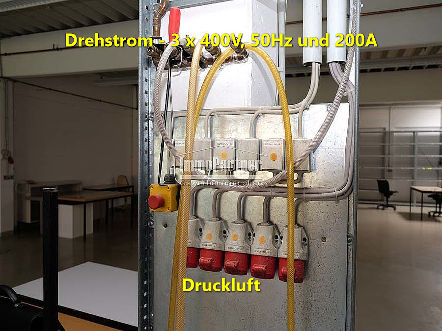 Drehstrom - 3 x ca. 400V, 50Hz und 200A